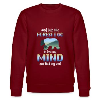 Natur Erholung Hirsch - Stanley/Stella Unisex Bio-Sweatshirt CHANGER  - Burgunderrot - Vorne - Nik (191cm) & Marisol (170cm)