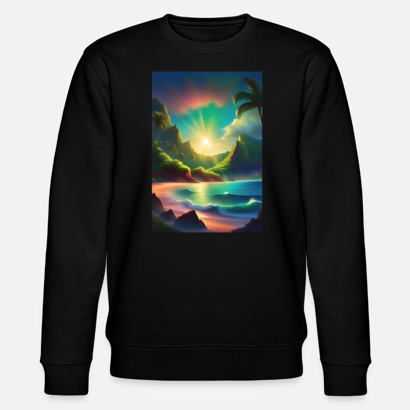 Lagune in Tahiti - Stanley/Stella Unisex Bio-Sweatshirt CHANGER  - Schwarz