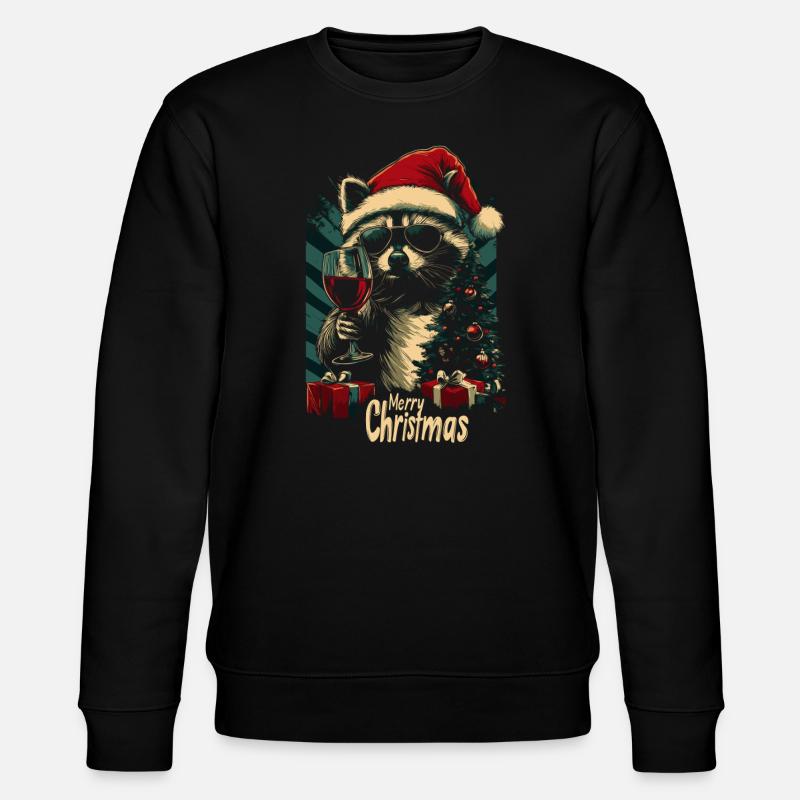 Vin de Noël raton laveur - Sweat bio CHANGER Stanley/Stella Unisexe - noir