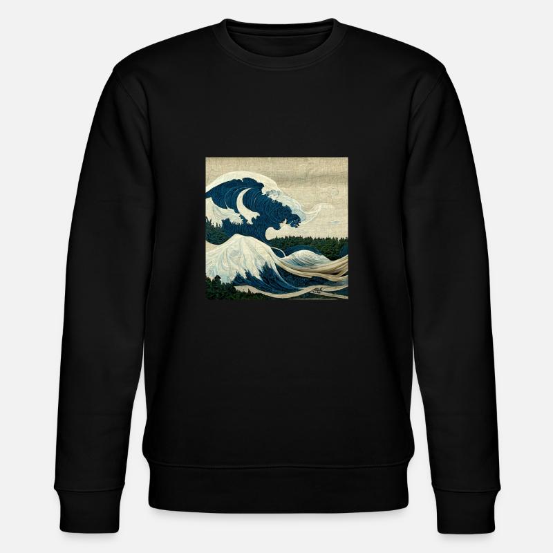 Die große Welle - Stanley/Stella Unisex Bio-Sweatshirt CHANGER  - Schwarz