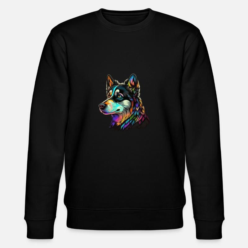 KOPF VON HUSKY - Stanley/Stella Unisex Bio-Sweatshirt CHANGER  - Schwarz