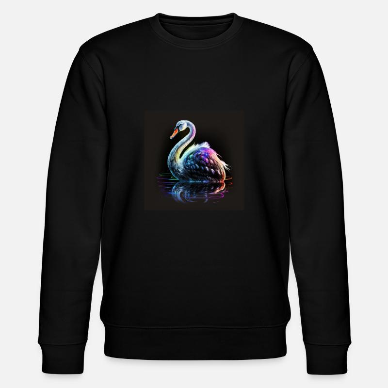 SCHWAN MIT SEINEM SPIEGELBILD - Stanley/Stella Unisex Bio-Sweatshirt CHANGER  - Schwarz