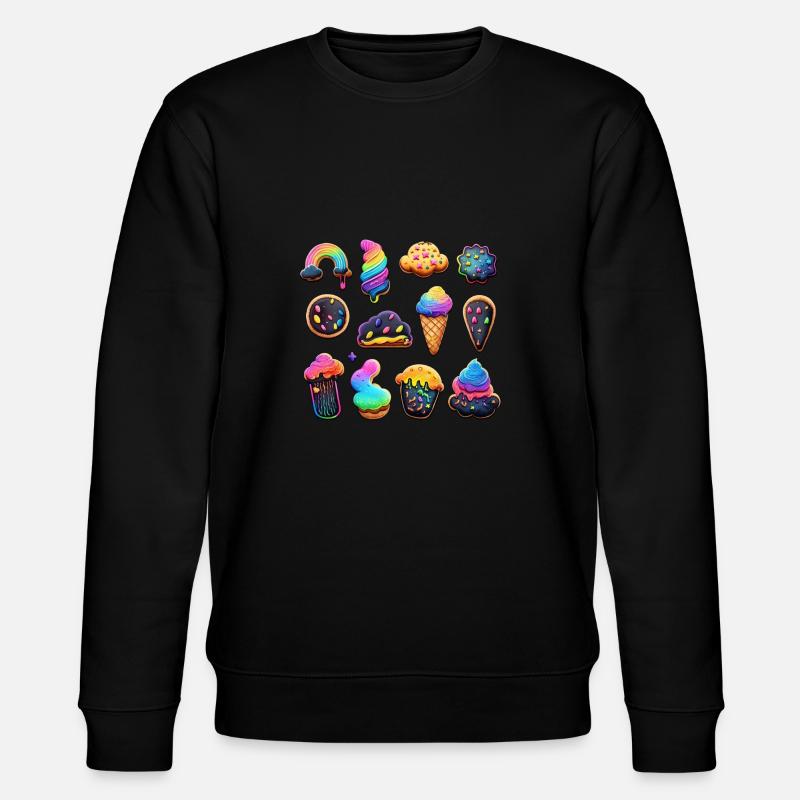 KEKSE - EISCREME - Stanley/Stella Unisex Bio-Sweatshirt CHANGER  - Schwarz
