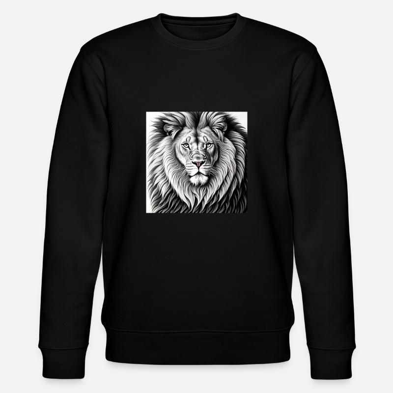 Lion King watching - Stanley/Stella Unisex Bio-Sweatshirt CHANGER  - Schwarz