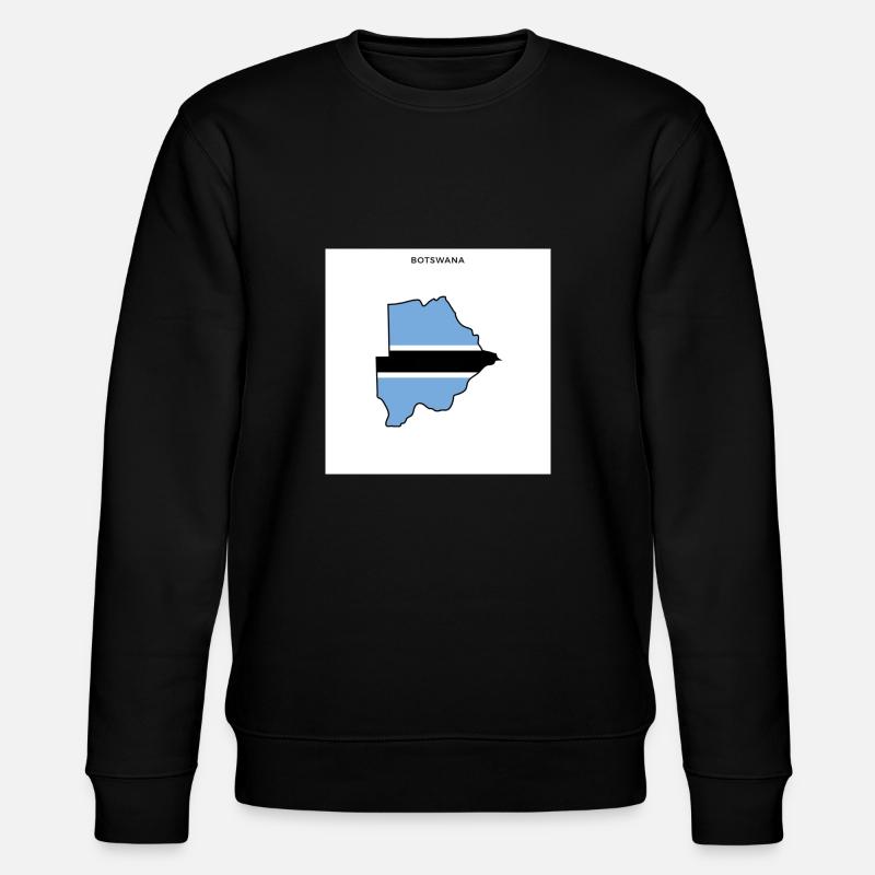 Botswana (Botswana) flag, map - Stanley/Stella CHANGER Unisex Organic Sweatshirt - black