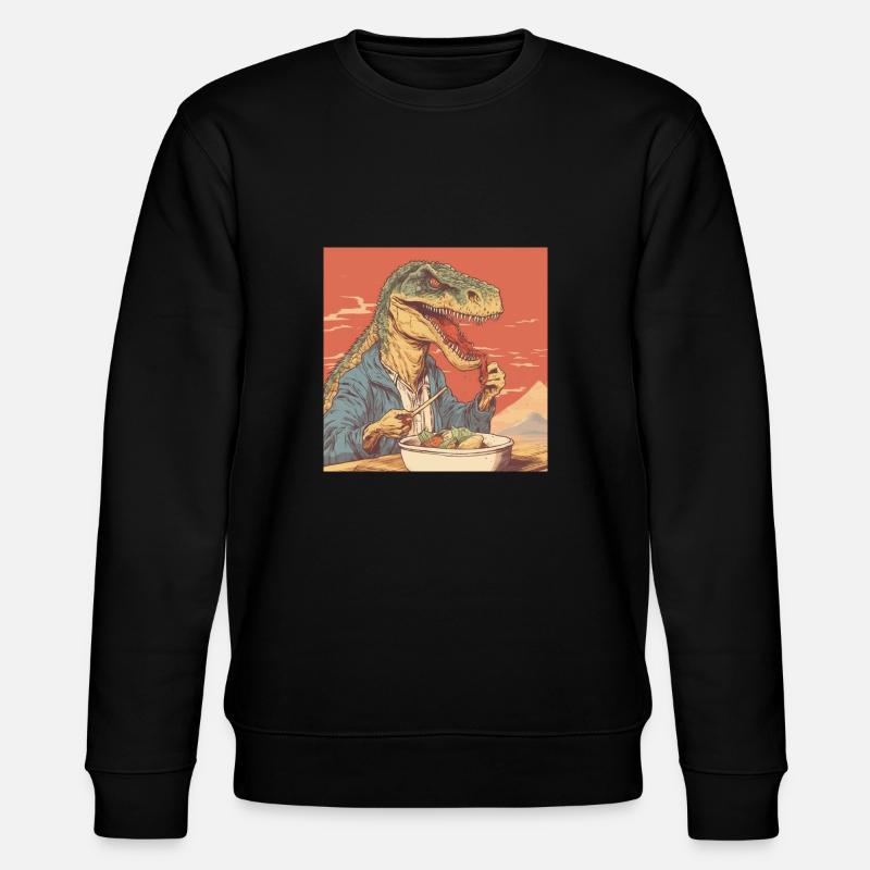 T-Rex mangeant des ramen - Sweat bio CHANGER Stanley/Stella Unisexe - noir