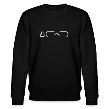 Verärgerter Emoticon Japaner Kaomoji - Stanley/Stella Unisex Bio-Sweatshirt CHANGER  - Schwarz - Vorne - Nik (191cm) & Marisol (170cm)