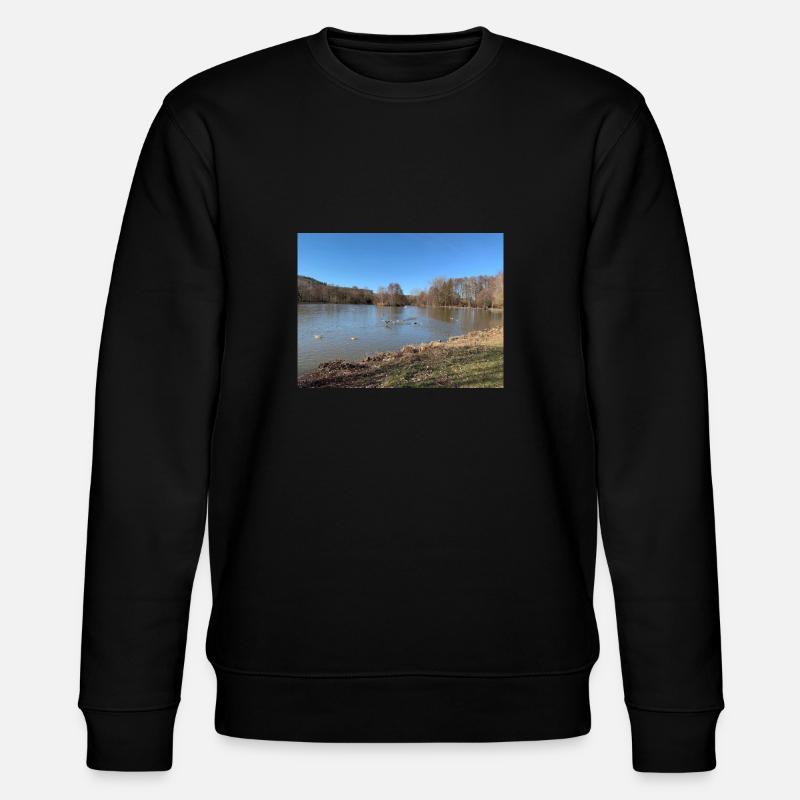 nature mit glücklichen enten - Stanley/Stella Unisex Bio-Sweatshirt CHANGER  - Schwarz