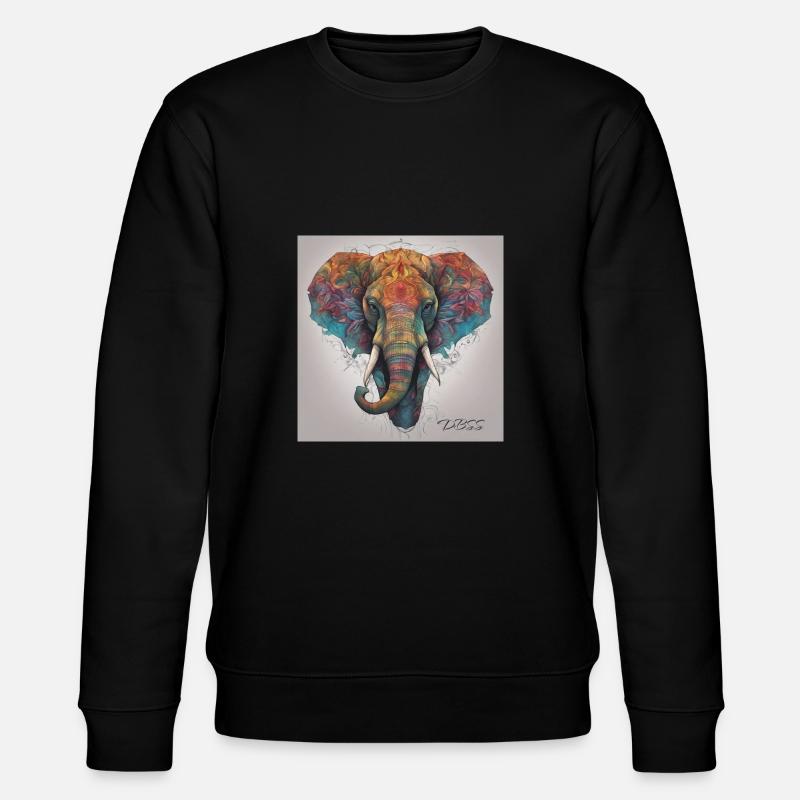 Großer Elefant - Stanley/Stella Unisex Bio-Sweatshirt CHANGER  - Schwarz