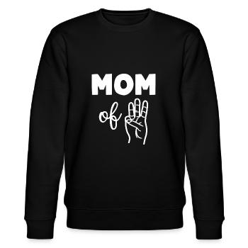 Mom of Three 3 Mom - Stanley/Stella Unisex Bio-Sweatshirt CHANGER  - Schwarz - Vorne - Nik (191cm) & Marisol (170cm)