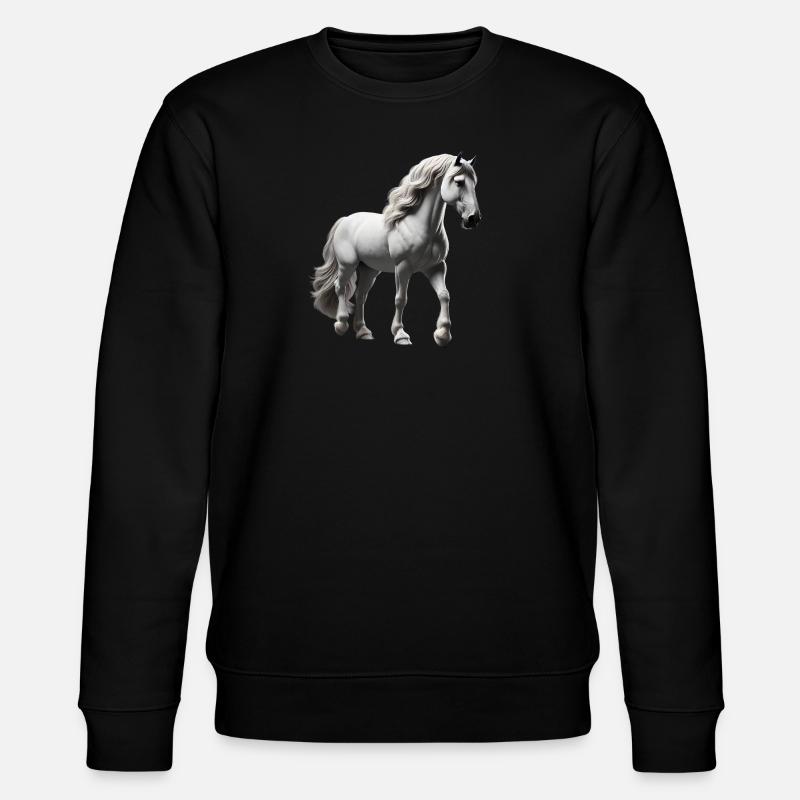 Pferd Schimmel Weiß - Stanley/Stella Unisex Bio-Sweatshirt CHANGER  - Schwarz
