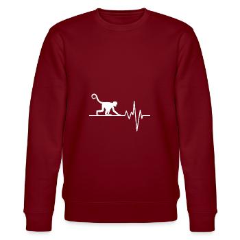 Affe - Stanley/Stella Unisex Bio-Sweatshirt CHANGER  - Burgunderrot - Vorne - Nik (191cm) & Marisol (170cm)