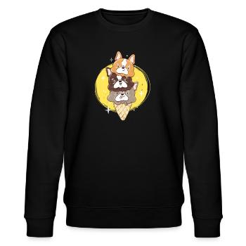 Boule de glace bouledogue français - Frenchie Summer - Sweat bio CHANGER Stanley/Stella Unisexe - noir - Devant - Nik (191cm) & Marisol (170cm)