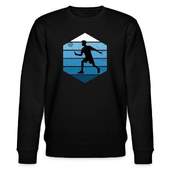 Herren Squash Badmintonspieler Damen Badminton - Stanley/Stella Unisex Bio-Sweatshirt CHANGER  - Schwarz - Vorne - Nik (191cm) & Marisol (170cm)