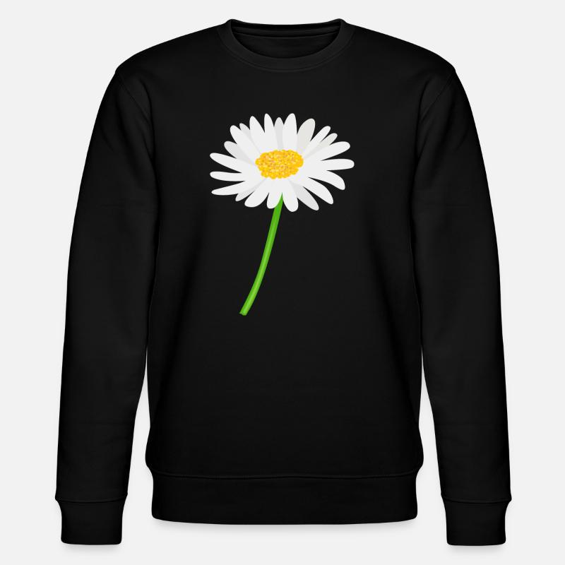 Flower daisy with stem - Stanley/Stella CHANGER Unisex Organic Sweatshirt - black