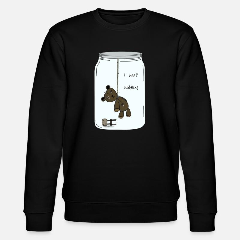 I hate cuddlIng - Stanley/Stella CHANGER Unisex Organic Sweatshirt - black