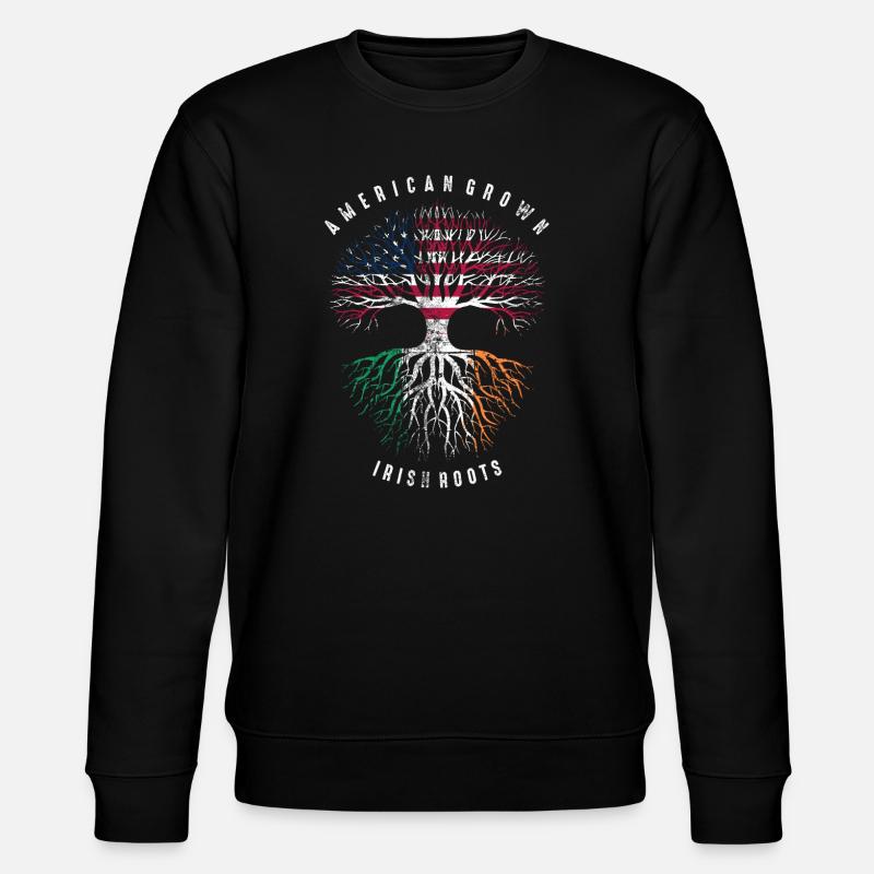 American Irish Roots Skull - Stanley/Stella Unisex Bio-Sweatshirt CHANGER - Schwarz