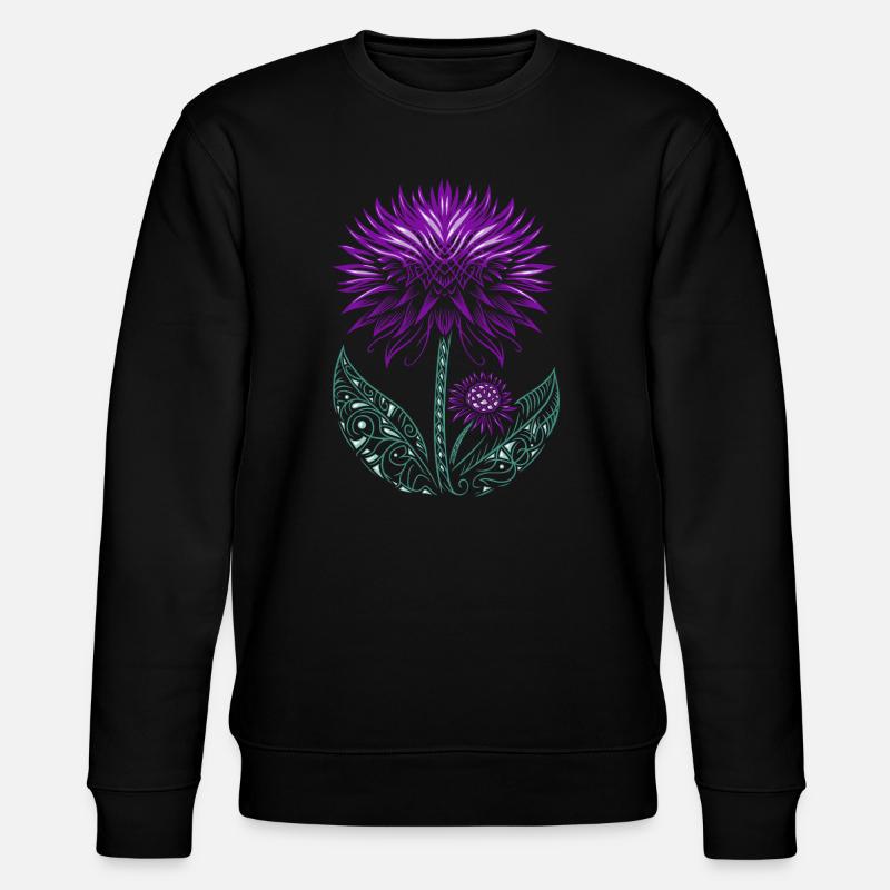 Distel lila Thistle - Stanley/Stella Unisex Bio-Sweatshirt CHANGER  - Schwarz