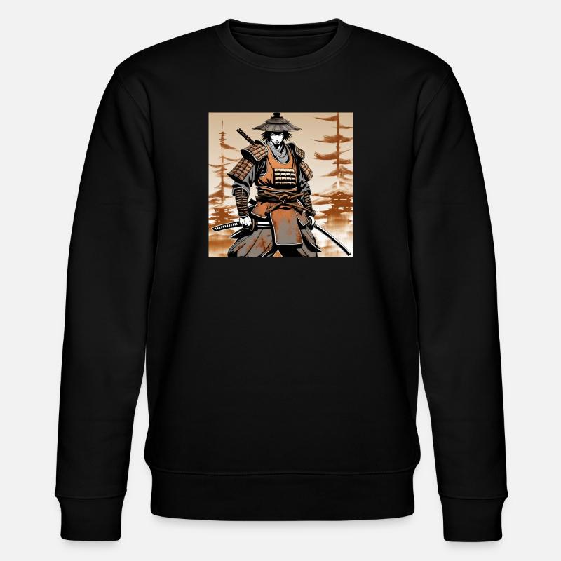 Samurai im Ocker-Rüstungsstil - Stanley/Stella Unisex Bio-Sweatshirt CHANGER  - Schwarz