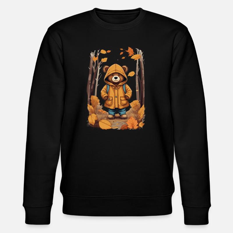 Süßer Bär im Wald - Stanley/Stella Unisex Bio-Sweatshirt CHANGER  - Schwarz