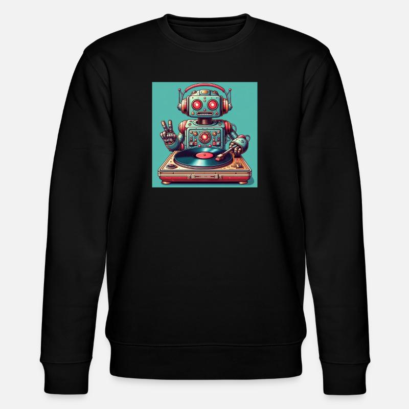 Robotic Vinyl Turntable - Stanley/Stella CHANGER Unisex Organic Sweatshirt - black