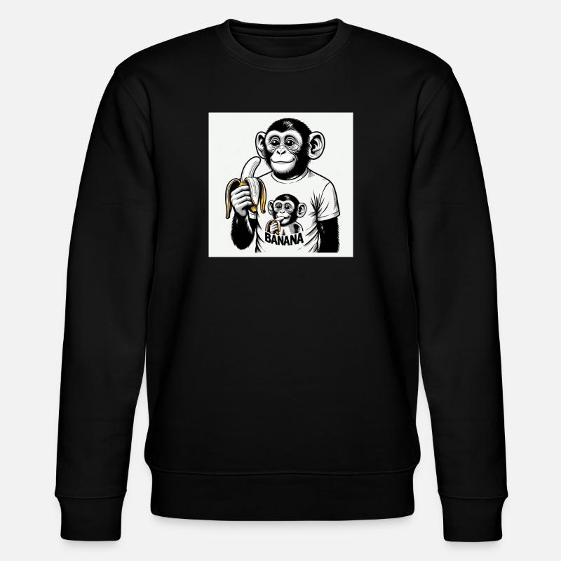 Un singe et sa banane - Sweat bio CHANGER Stanley/Stella Unisexe - noir