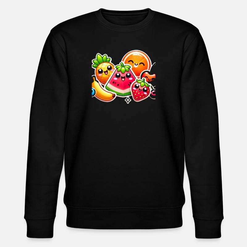 Farbenfroher Obstparty-Stil - Stanley/Stella Unisex Bio-Sweatshirt CHANGER - Schwarz