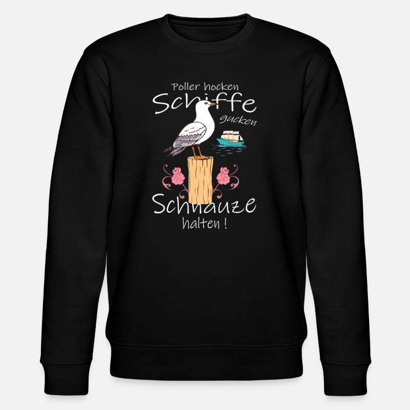 Lustige Möwe - Stanley/Stella Unisex Bio-Sweatshirt CHANGER  - Schwarz