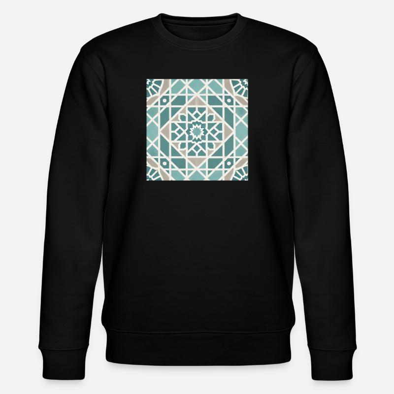 Geometrisches Mandala Muster - Stanley/Stella Unisex Bio-Sweatshirt CHANGER  - Schwarz