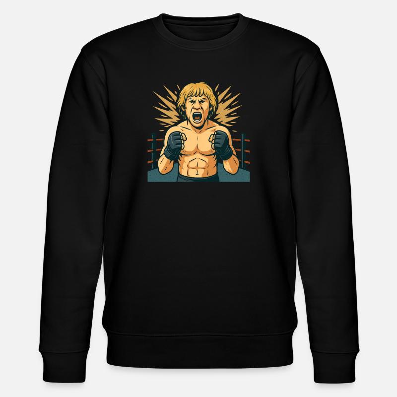 Kämpferischer Boxheld Comicstil - Stanley/Stella Unisex Bio-Sweatshirt CHANGER  - Schwarz