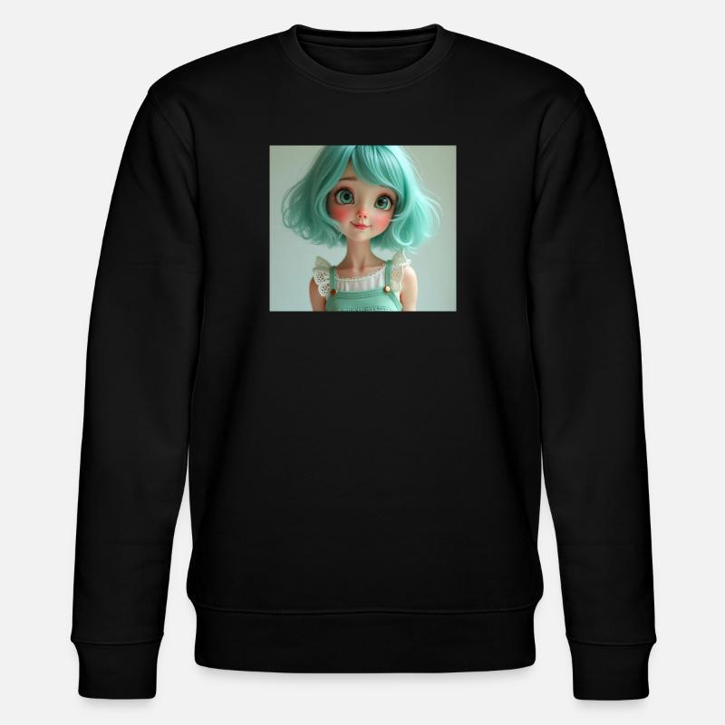 Mintgrüne Pastellpuppe - Stanley/Stella Unisex Bio-Sweatshirt CHANGER  - Schwarz