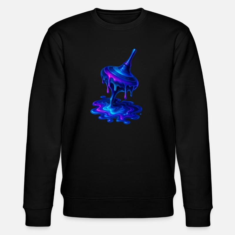 Schmelzender Kreisel Blau Lila - Stanley/Stella Unisex Bio-Sweatshirt CHANGER - Schwarz