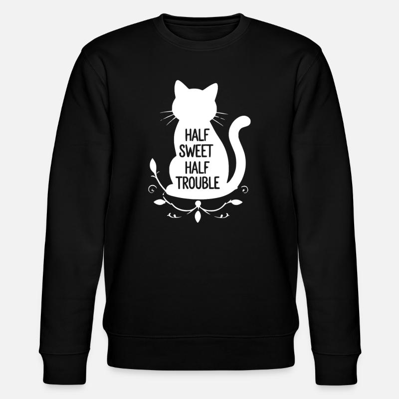 Chat blanc mi-doux mi-trouble - Sweat bio CHANGER Stanley/Stella Unisexe - noir