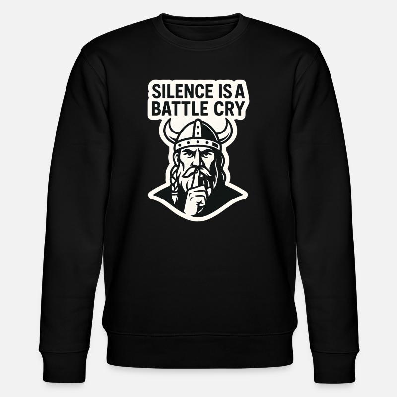 Wikinger-Stille-Kampfschrei-Design - Stanley/Stella Unisex Bio-Sweatshirt CHANGER  - Schwarz