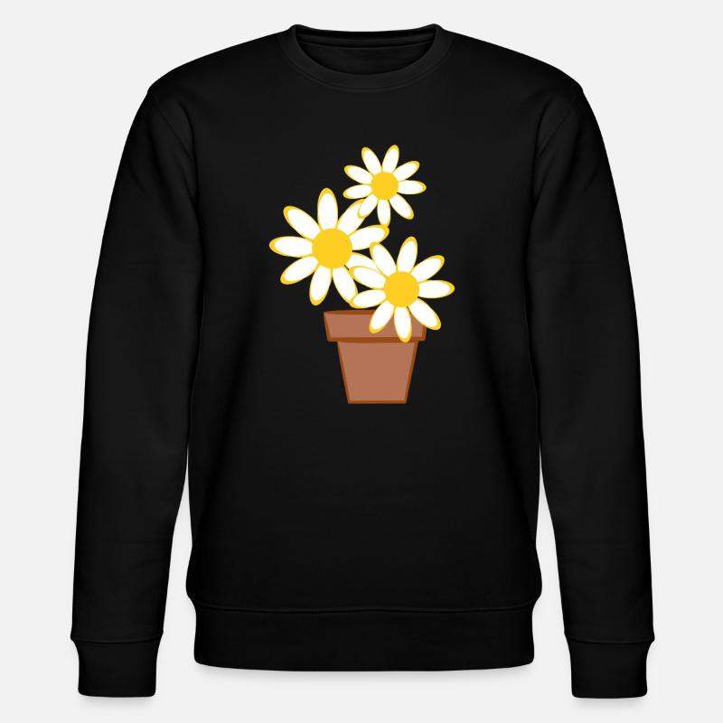 Gänseblümchen - Stanley/Stella Unisex Bio-Sweatshirt CHANGER  - Schwarz