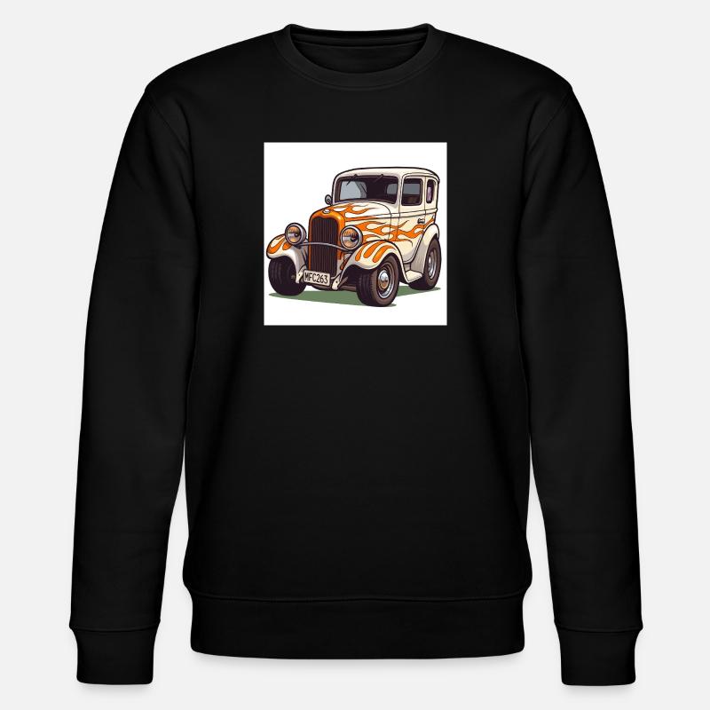 Oldtimer Hot Rod Auto - Stanley/Stella Unisex Bio-Sweatshirt CHANGER  - Schwarz