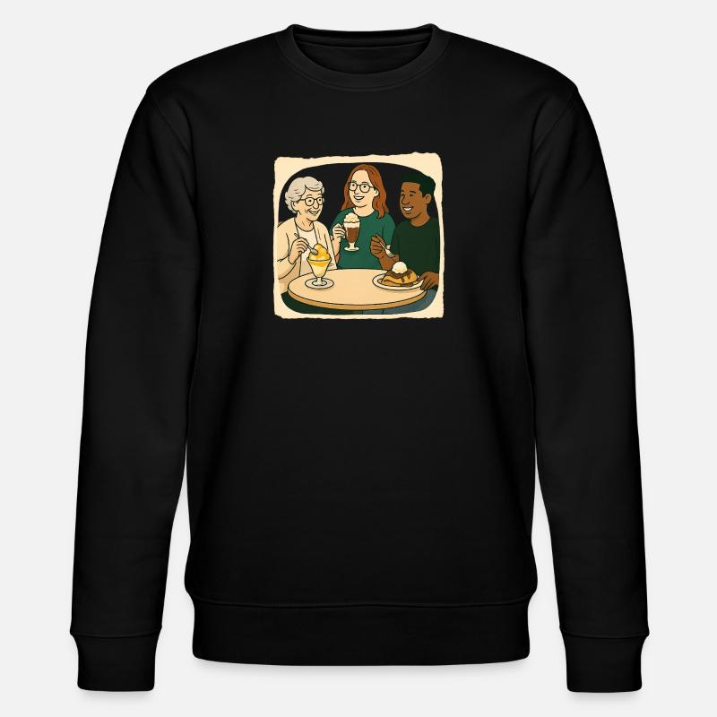 Oma Karin - im Eis Cafe - Stanley/Stella CHANGER Unisex Organic Sweatshirt - black