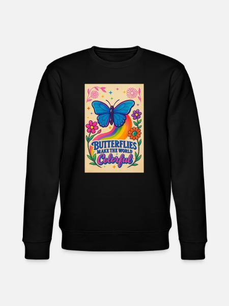 Papillon Couleur Monde Motif - Sweat bio CHANGER Stanley/Stella Unisexe - noir
