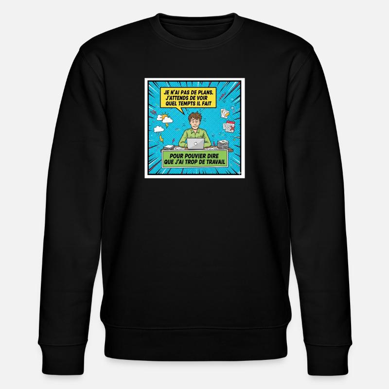 Prokrastination und Überarbeitung BD - Stanley/Stella Unisex Bio-Sweatshirt CHANGER  - Schwarz