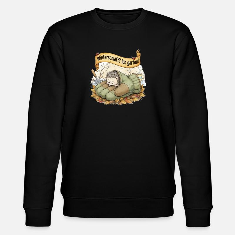 Igel schläft in Gartenhandschuh "Winterschläft? Ic - Stanley/Stella Unisex Bio-Sweatshirt CHANGER  - Schwarz