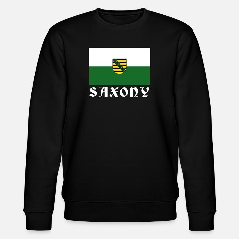 Flagge Sachsens mit Wappen - Stanley/Stella Unisex Bio-Sweatshirt CHANGER - Schwarz