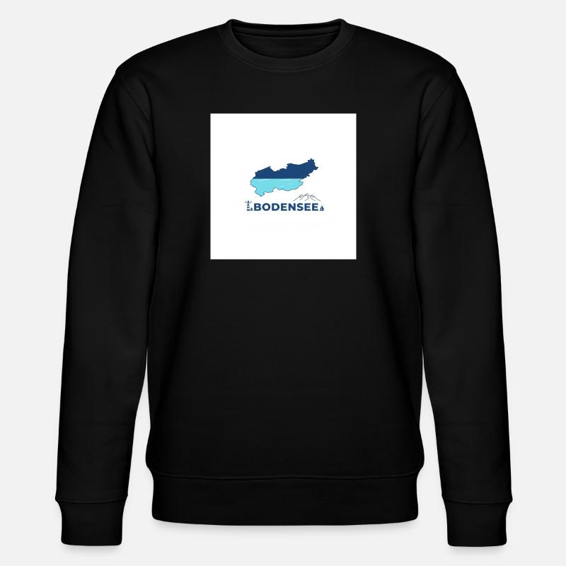 Bodensee Landschaftslogo Seeufer - Stanley/Stella Unisex Bio-Sweatshirt CHANGER  - Schwarz