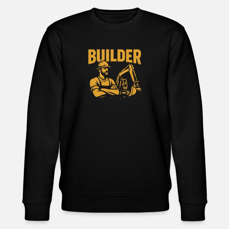 Bauarbeiter Kraftgelb auf Schwarz - Stanley/Stella Unisex Bio-Sweatshirt CHANGER  - Schwarz
