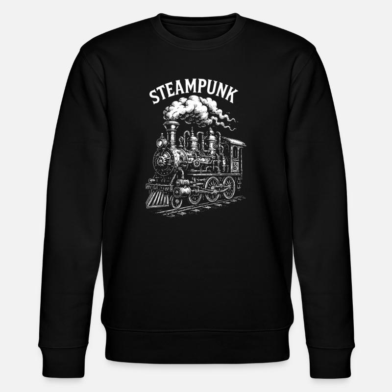 Steampunk-Dampflokomotive - Stanley/Stella Unisex Bio-Sweatshirt CHANGER  - Schwarz