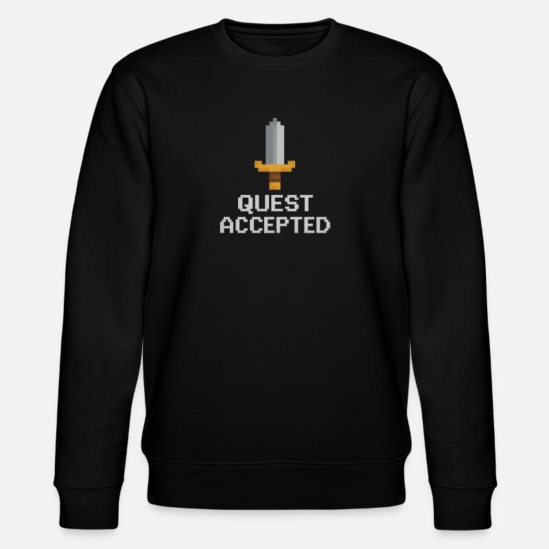 Quest akzeptiertes Pixelschwert - Stanley/Stella Unisex Bio-Sweatshirt CHANGER  - Schwarz