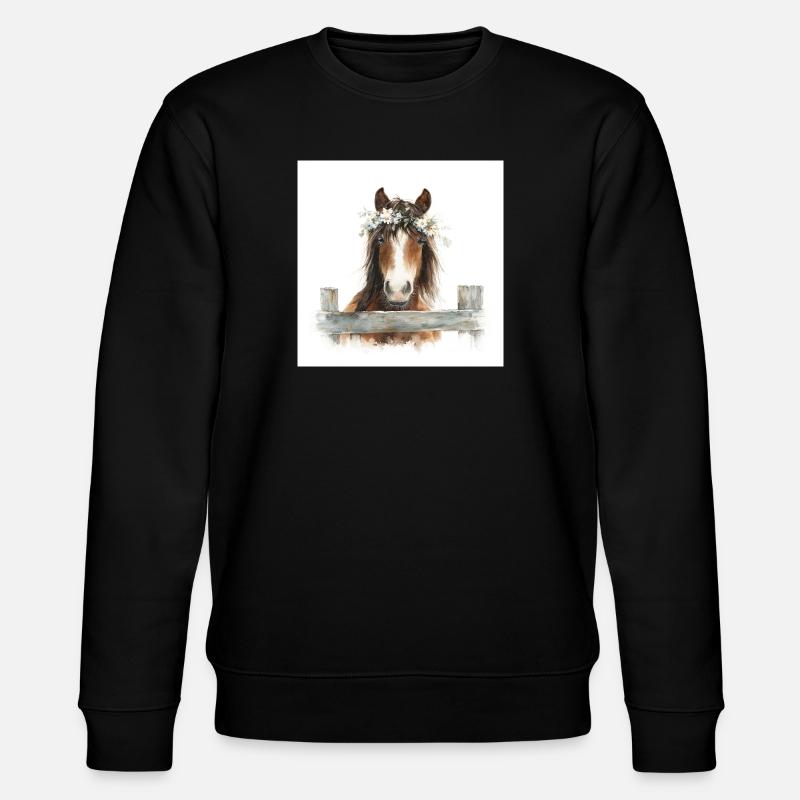 Blumenkronenponys - Stanley/Stella Unisex Bio-Sweatshirt CHANGER  - Schwarz