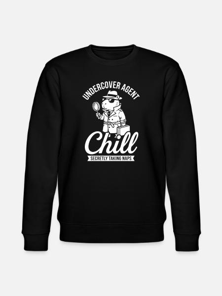 Undercover Agent Chill – Capybara - Stanley/Stella CHANGER Unisex Organic Sweatshirt - black