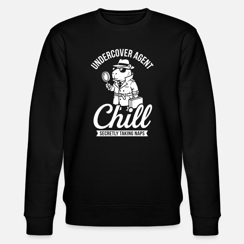 Undercover Agent Chill – Capybara - Stanley/Stella CHANGER Unisex Organic Sweatshirt - black