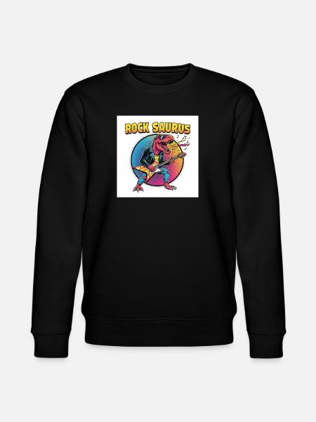 Rock Saurus Guitar Hero - Stanley/Stella CHANGER Unisex Organic Sweatshirt - black