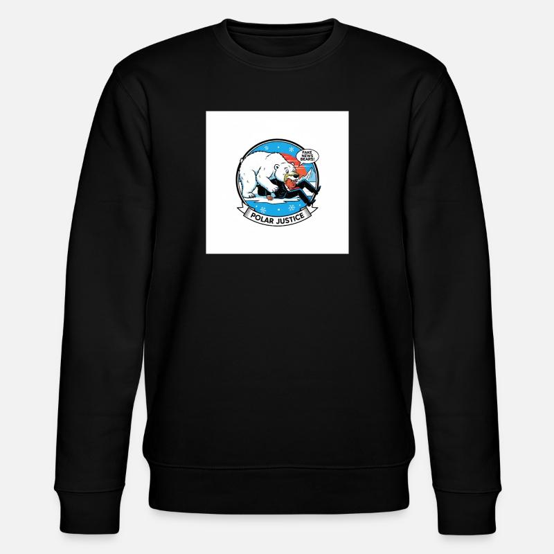 PolarJustice Karikatur - Stanley/Stella Unisex Bio-Sweatshirt CHANGER  - Schwarz